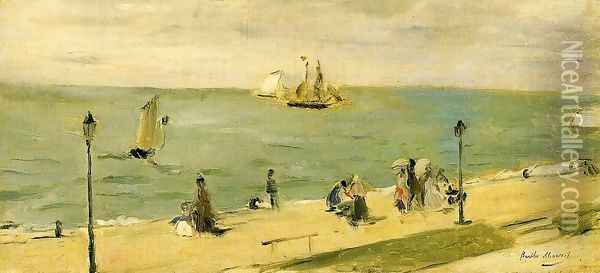 The Beach at Petit-Dalles Oil Painting - Berthe Morisot