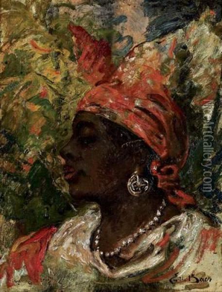 Portrait De Femme Oil Painting - Emile Baes