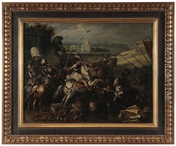 The Battle Of Arques Oil Painting - Jacob Bunel