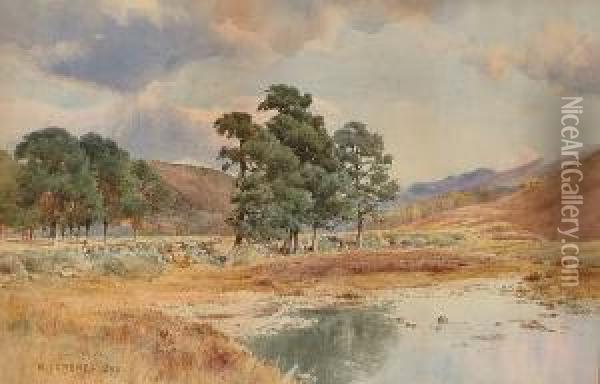 A Rural Landscape In Summer Oil Painting - Benjamin John Ottewell
