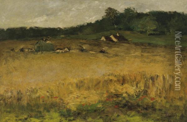 Wheat Field Oil Painting - William Merritt Chase