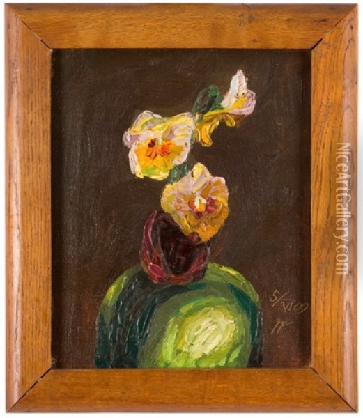 Kvetinove Zatisi Oil Painting - Wenzel Hablik