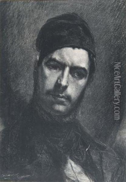 Portrait Of A Man Wearing Acloth Cap Oil Painting - Gian Pieter Holswilder