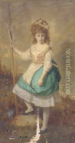 Portrait of a girl Oil Painting - James Sant