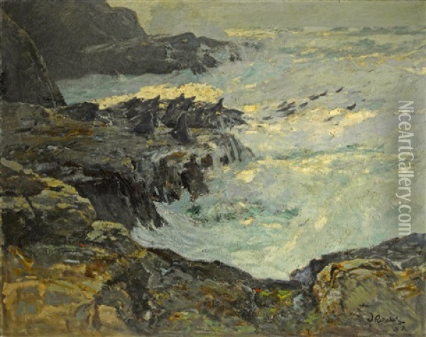 Evening Tide, California Coast Oil Painting - William Ritschel