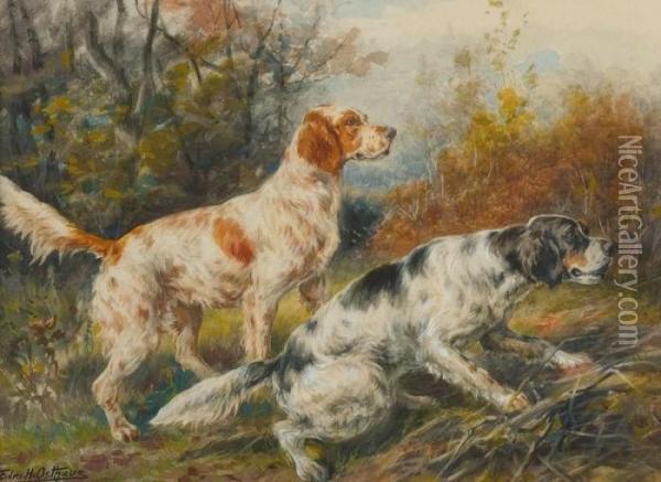 English Setters Oil Painting - Edmund Henry Osthaus