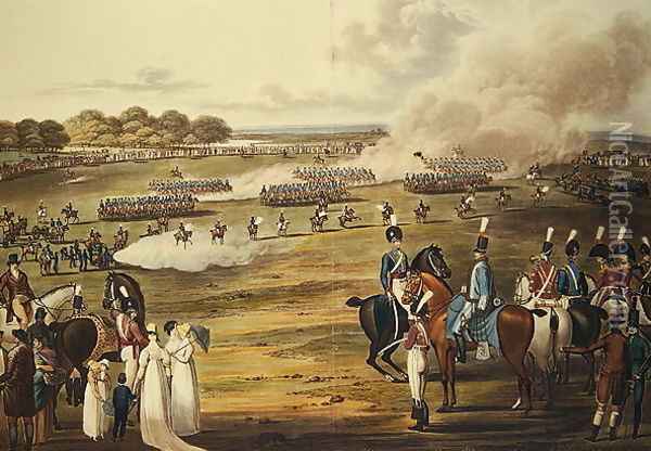 View of the London Volunteer Cavalry and Flying Artillery, 1805 Oil Painting - Charles Cranmer