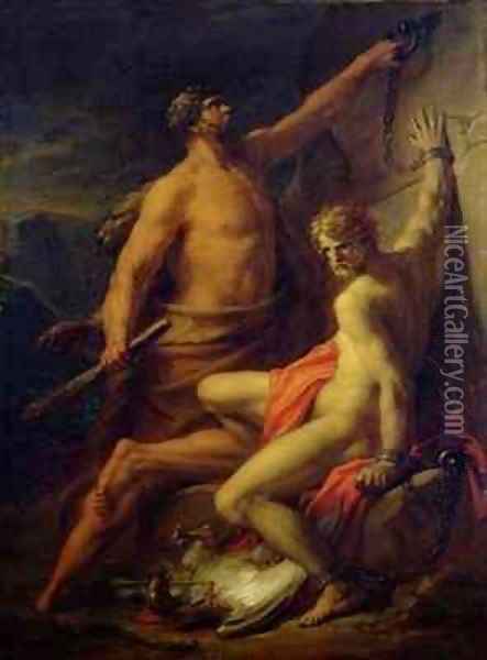 Hercules Freeing Prometheus Oil Painting - Friedrich Heinrich Fuger