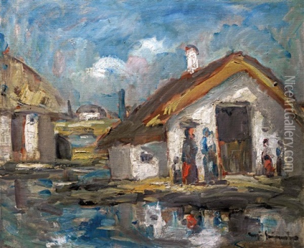 Faluvegen Oil Painting - Bela Ivanyi Gruenwald