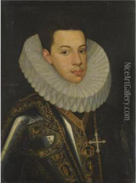 Portrait Of Prince Felipe Emmanuele (1586-1605) Of Savoy Oil Painting - Juan Pantoja de la Cruz