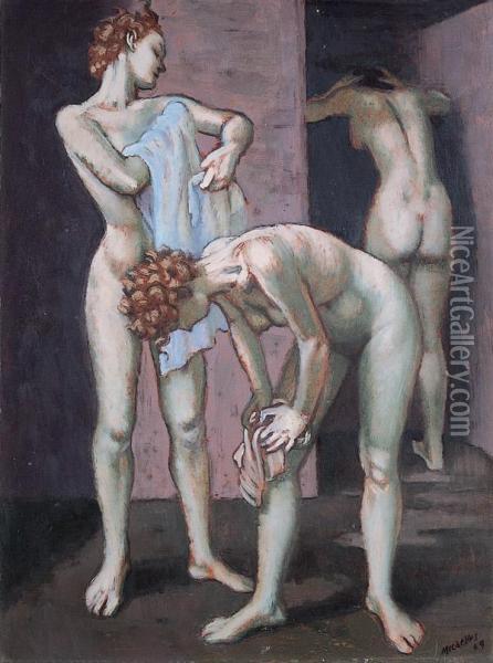 Bagnanti Oil Painting - Ruggero Micaelles