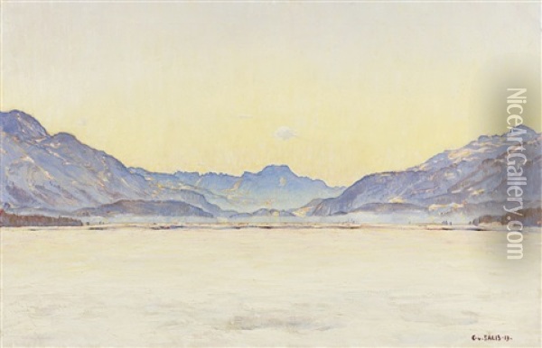 Oberengadiner Winterlandschaft Oil Painting - Carl Albert Von Salis-Soglio
