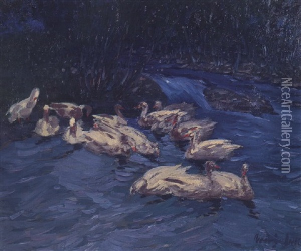 Wild Geese Oil Painting - George Benjamin Luks