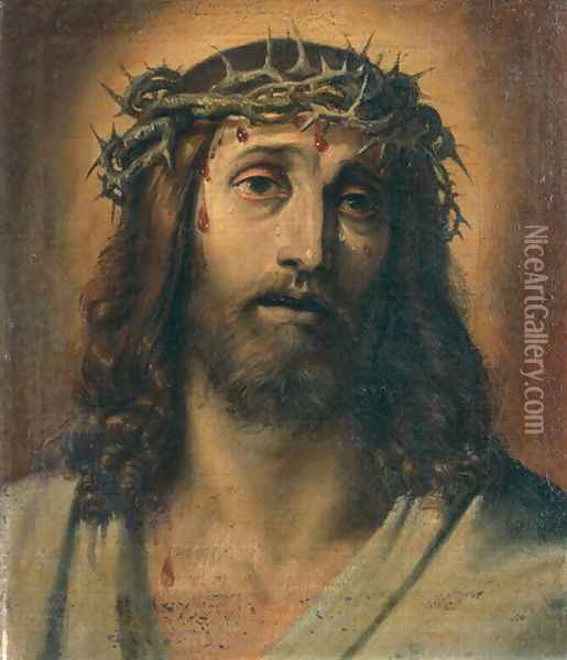 Christ crowned with thorns Oil Painting - Annibale Carracci