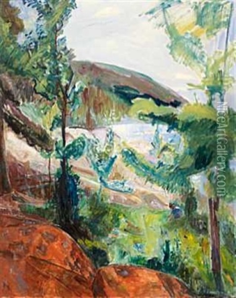 Landskap, Holmsbu Oil Painting - Thorvald Erichsen