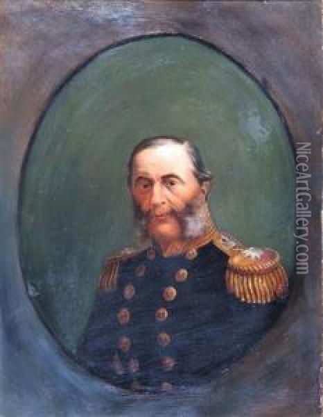 A Quarter Length Portrait Of A Naval Officer Oil Painting - Henry Macbeth-Raeburn