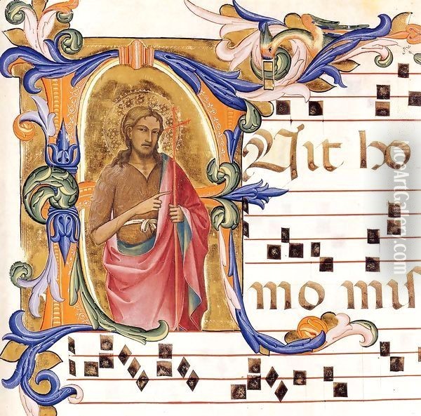 Antiphonary (Cod. Cor. 8, folio 102) Oil Painting - Lorenzo Monaco