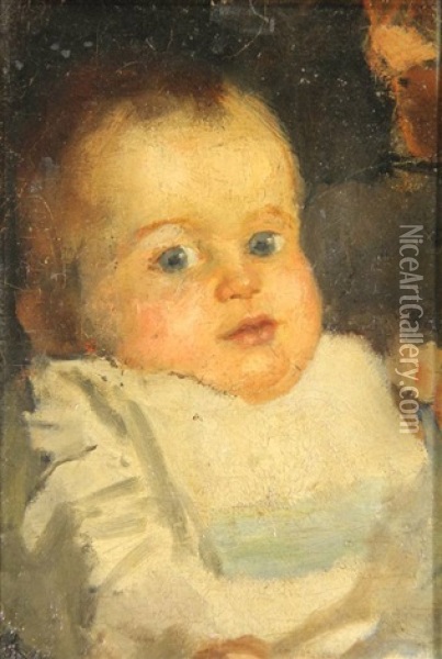 Portrait Of Liesje As A Baby Oil Painting - Floris Arntzenius