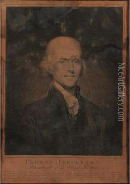Thomas Jefferson. President Of The United States (stauffer 3182) Oil Painting - Cornelius Tiebout