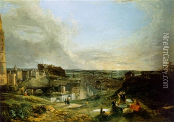 The Royal Mile, Edinburgh Oil Painting - David Octavius Hill