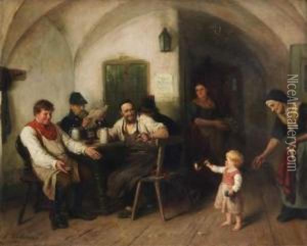 Vaterfreuden Oil Painting - August Heinrich Niedmann