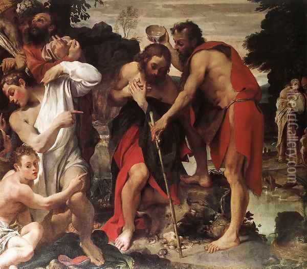 The Baptism of Christ Oil Painting - Annibale Carracci