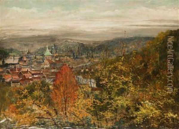 A View Of The Lesser Quarter Oil Painting - Bohumil Jaros
