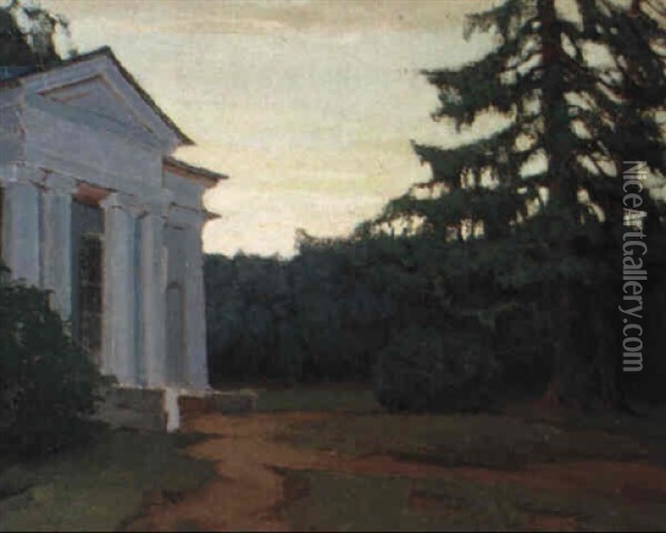 A Country Estate, Usadba, At Dusk Oil Painting - Appolinari Mikhailovich Vasnetsov