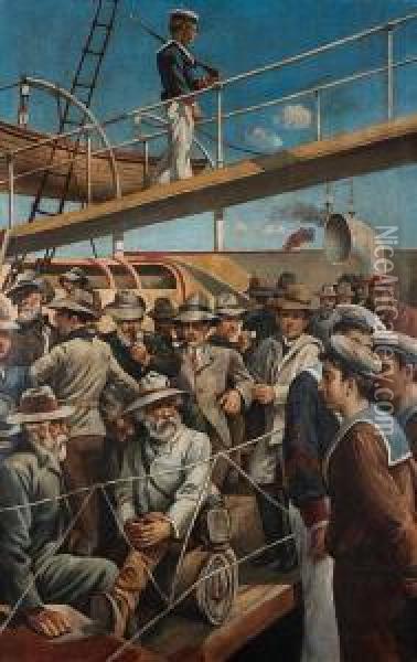 A Boer Prisoner Ship Oil Painting - John Henry Witte