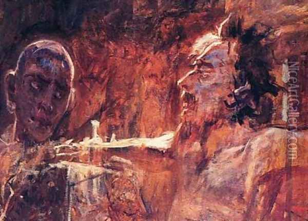 Christ and the Thief Oil Painting - Nikolai Nikolaevich Ge