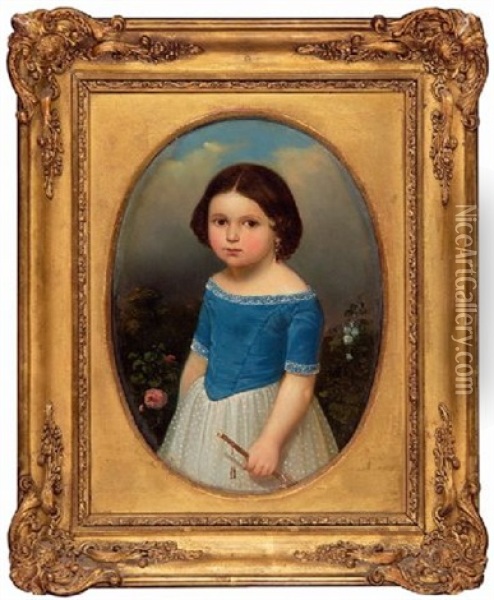 Portrait Eines Kleinen Madchens Oil Painting - Carl Rudolf Fiebig