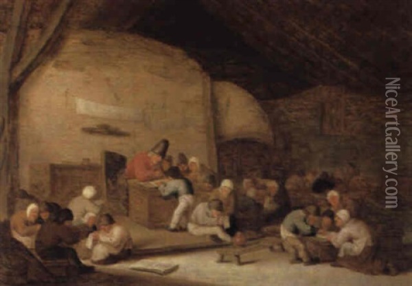 Eine Dorfschule Oil Painting - Bartholomeus Molenaer