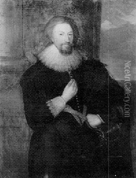 Portrait Of John, Lord ... Of Aston Oil Painting - Daniel Mytens the Elder