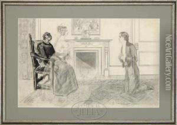 The Spinster's Revery Oil Painting - Charles Dana Gibson