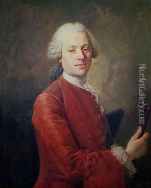 Portrait of Jean le Rond dAlembert 1717-83 Oil Painting - Louis Tocque