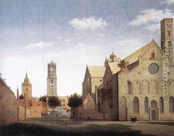 St Mary's Square and St Mary's Church at Utrecht 1662 Oil Painting - Pieter Jansz Saenredam