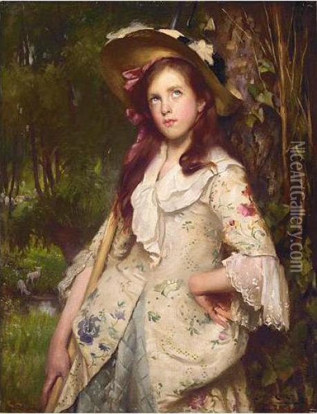 The Young Shepherdess Oil Painting - Lance Calkin