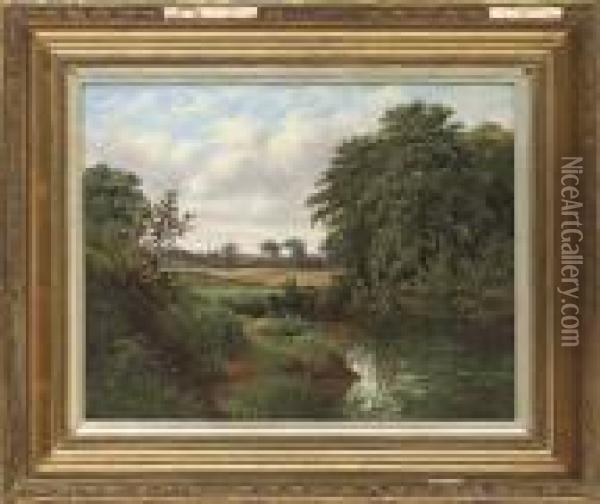 A Perfect Spot For Fishing Oil Painting - Benjamin, Ben Hold