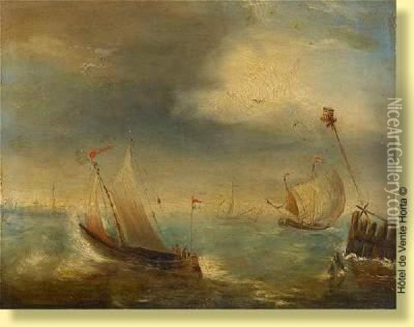 Debut De Tempete Oil Painting - Louis Verboeckhoven