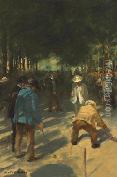 Jeux Du Croquet, Jardins Du Luxembourg Oil Painting - Rupert Ch. Wulsten Bunny