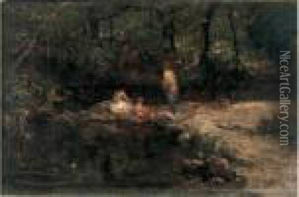 Pique-nique Au Bord D'un Ruisseau Oil Painting - Adolphe Appian