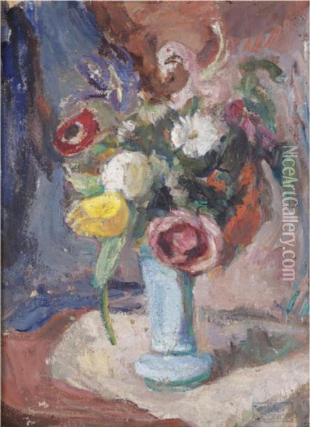 Still Life With Flowers Oil Painting - Roderic O'Conor