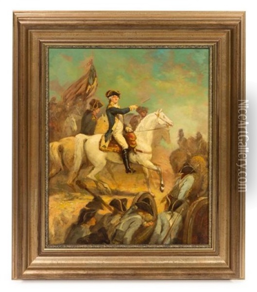 George Washington On Horseback Oil Painting - John Trumbull