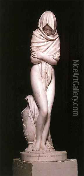 The Cold Girl Oil Painting - Jean-Antoine Houdon