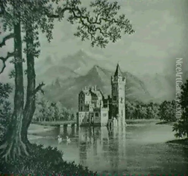 Schloss Anif Bei Salzburg Oil Painting - Hubert Sattler