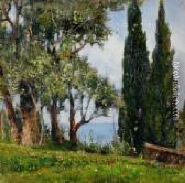 Paesaggio Ligure Oil Painting - Giovanni Colmo