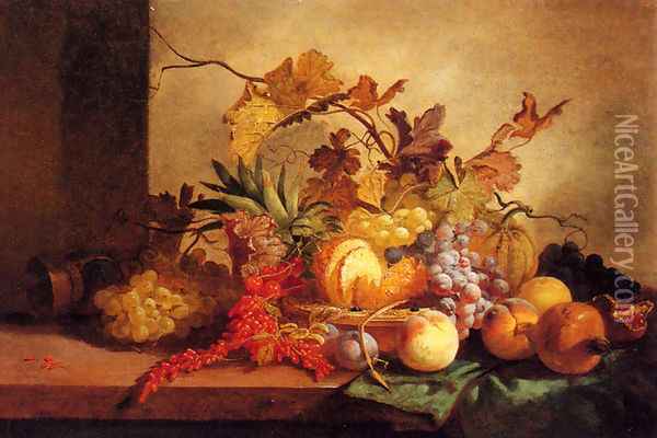 An Exotic Still Life Oil Painting - George Lance