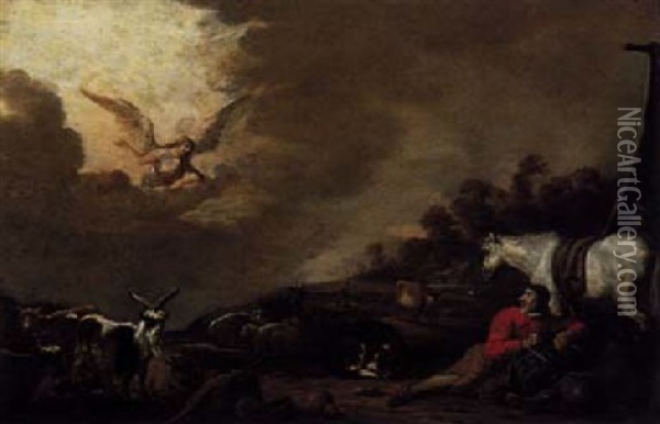 The Annunciation To The Shepherds Oil Painting - Jan van Ossenbeeck