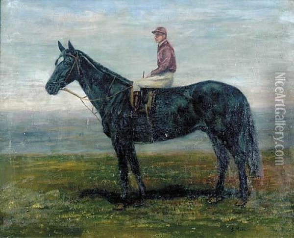 Jockey On Horse Oil Painting - Bernard Hall