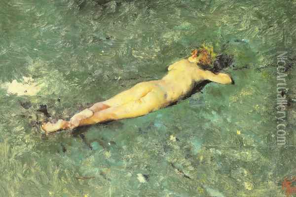 Naked on the beach of Portici Oil Painting - Mariano Jose Maria Bernardo Fortuny y Carbo
